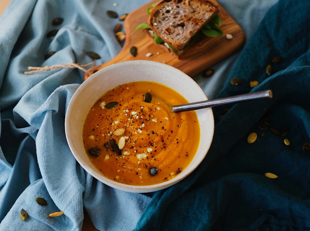 Recipe Intro Copy: Pumpkin Soup with Crispy&nbsp;Chickpeas
